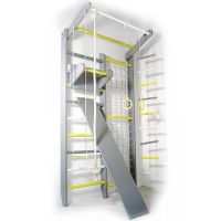 Drabinka gimnastyczna z siatką wspinaczkową 3E KOMBIK MAXI COLOR 7 sosna